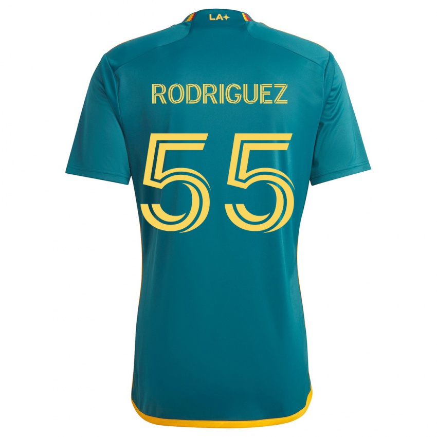 Kinderen Diego Rodriguez #55 Groen Geel Uitshirt Uittenue 2024/25 T-Shirt