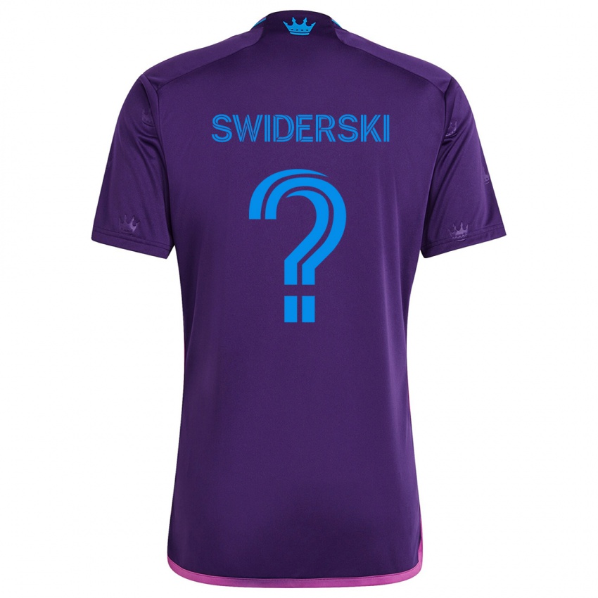 Kinderen Karol Swiderski #0 Paarsblauw Uitshirt Uittenue 2024/25 T-Shirt