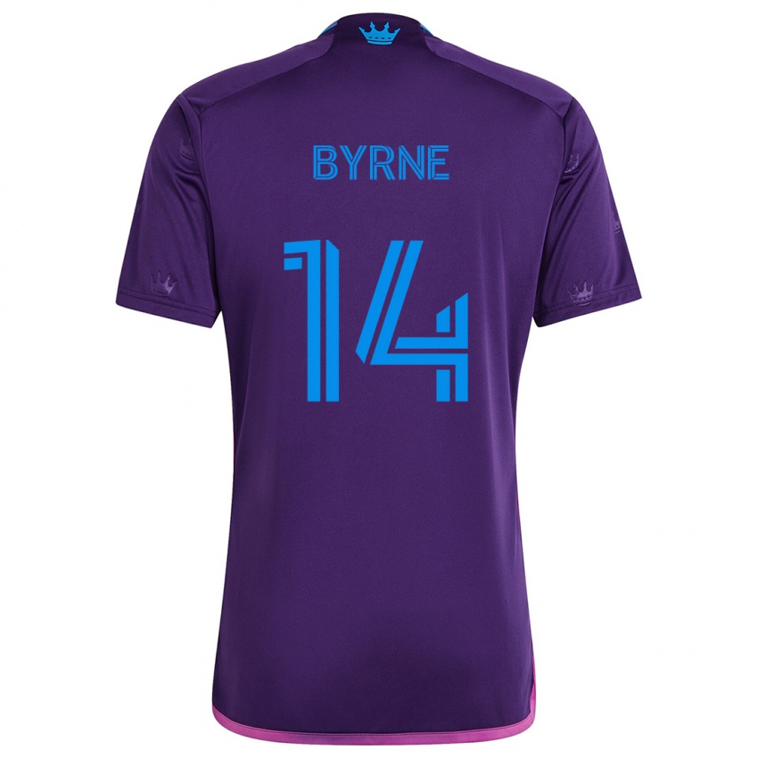 Kinderen Nathan Byrne #14 Paarsblauw Uitshirt Uittenue 2024/25 T-Shirt