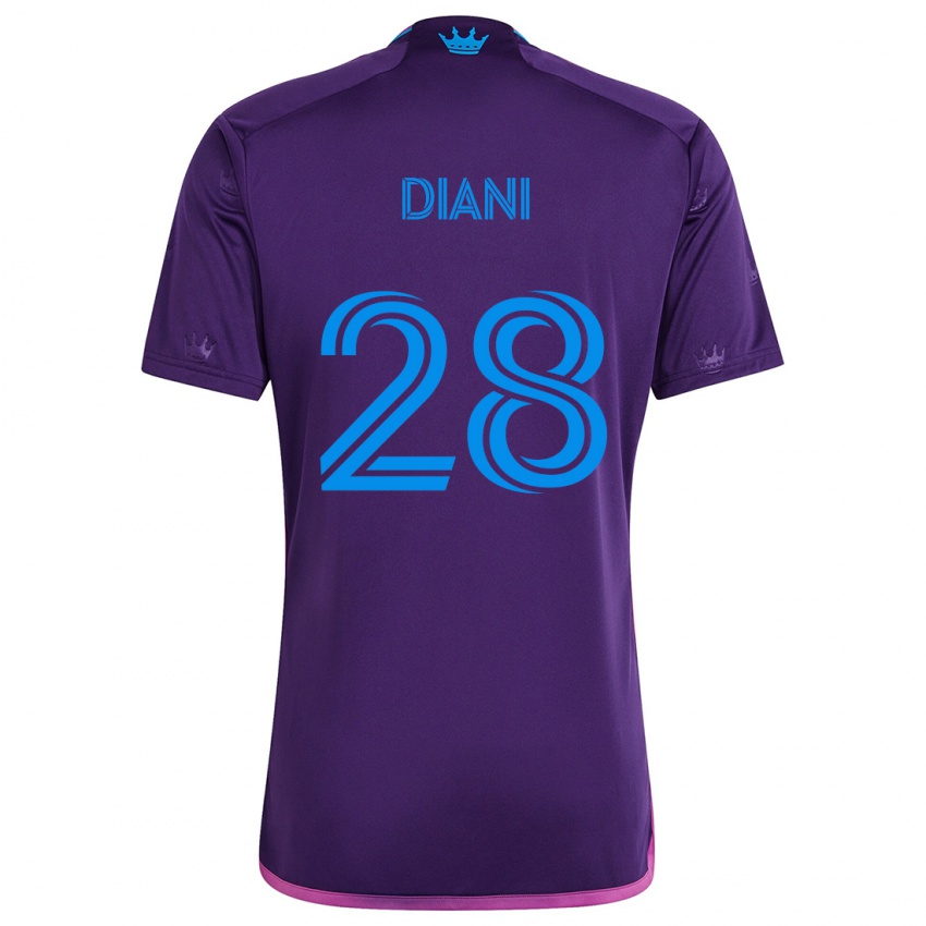 Kinderen Djibril Diani #28 Paarsblauw Uitshirt Uittenue 2024/25 T-Shirt