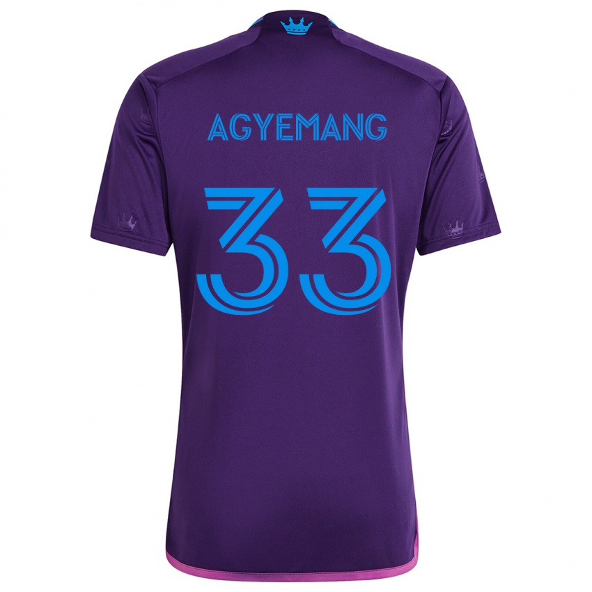 Kinderen Patrick Agyemang #33 Paarsblauw Uitshirt Uittenue 2024/25 T-Shirt