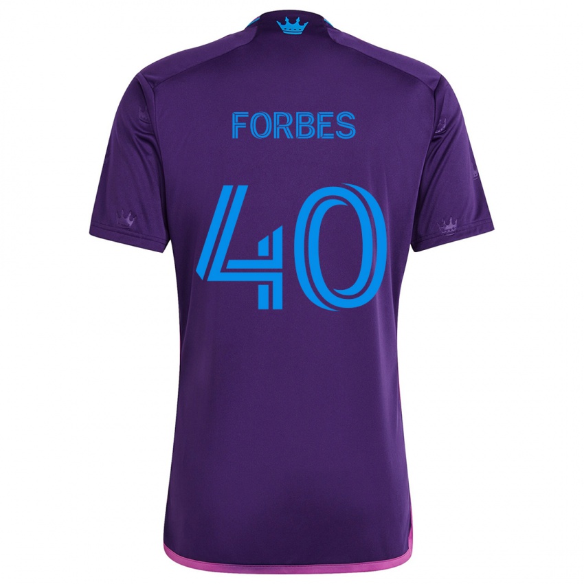 Kinderen Jahlane Forbes #40 Paarsblauw Uitshirt Uittenue 2024/25 T-Shirt