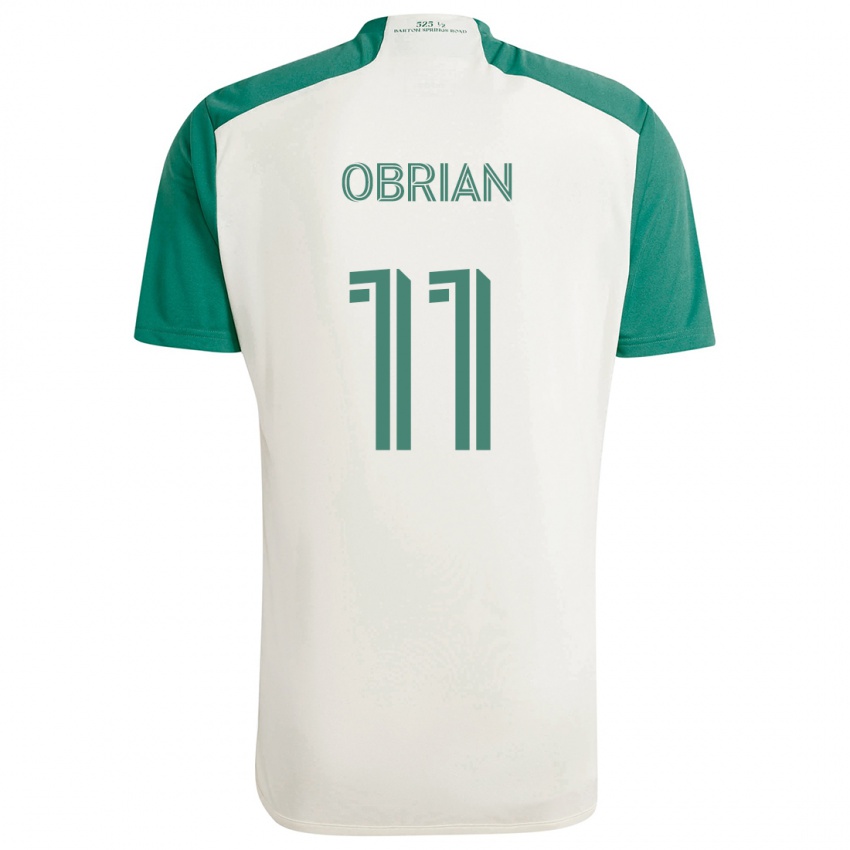 Kinderen Jáder Obrian #11 Bruine Kleuren Groen Uitshirt Uittenue 2024/25 T-Shirt