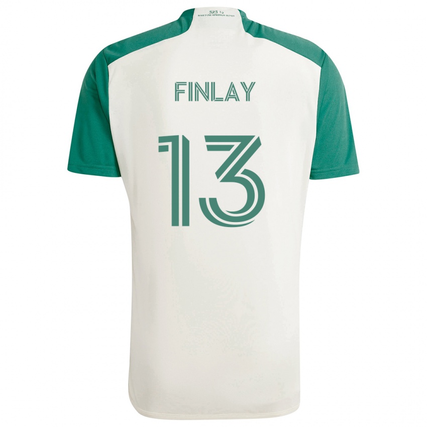 Kinderen Ethan Finlay #13 Bruine Kleuren Groen Uitshirt Uittenue 2024/25 T-Shirt