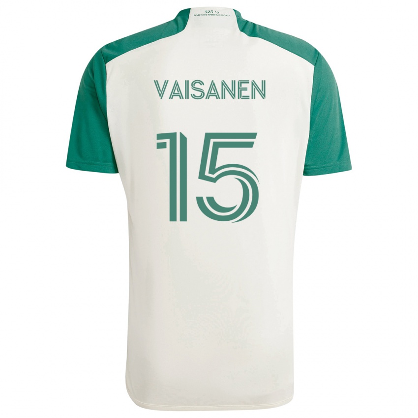 Kinderen Leo Väisänen #15 Bruine Kleuren Groen Uitshirt Uittenue 2024/25 T-Shirt