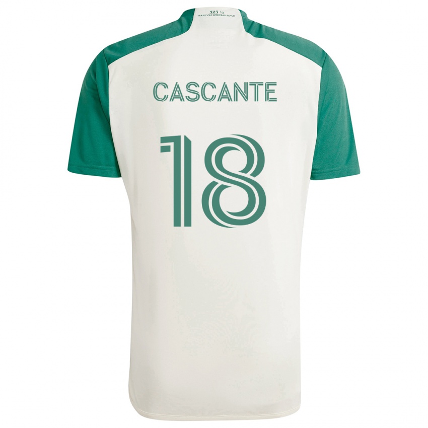 Kinderen Julio Cascante #18 Bruine Kleuren Groen Uitshirt Uittenue 2024/25 T-Shirt