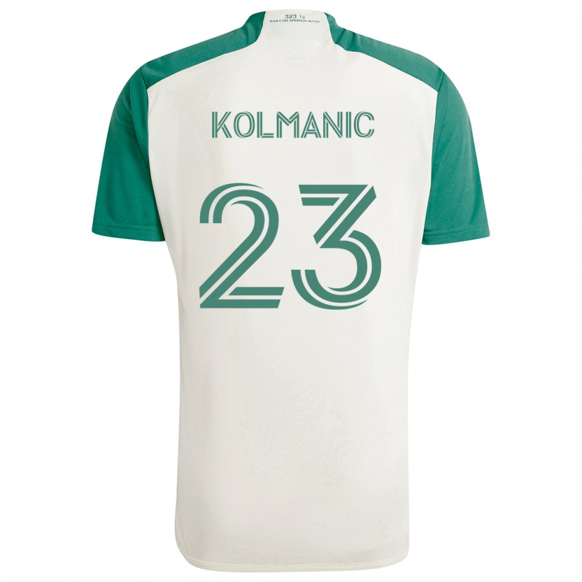 Kinderen Zan Kolmanic #23 Bruine Kleuren Groen Uitshirt Uittenue 2024/25 T-Shirt