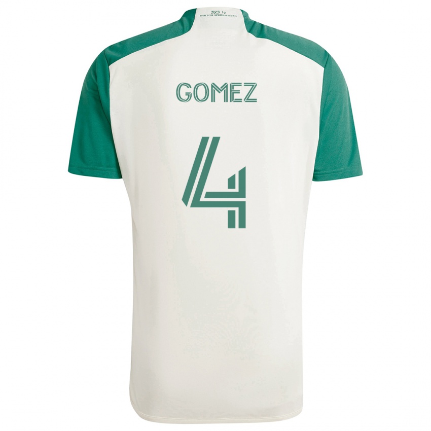 Kinderen Antonio Gomez #4 Bruine Kleuren Groen Uitshirt Uittenue 2024/25 T-Shirt