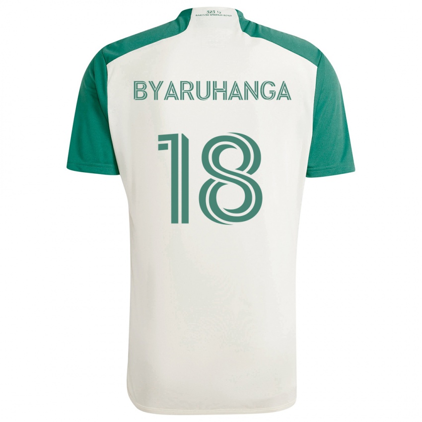 Kinderen Bobosi Byaruhanga #18 Bruine Kleuren Groen Uitshirt Uittenue 2024/25 T-Shirt