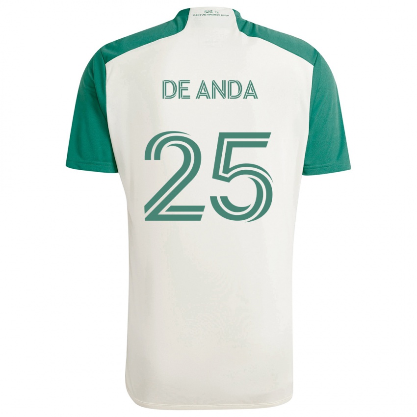 Kinderen Anthony De Anda #25 Bruine Kleuren Groen Uitshirt Uittenue 2024/25 T-Shirt