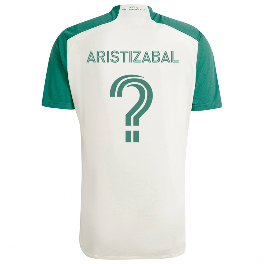 Kinderen Nicolas Aristizabal #0 Bruine Kleuren Groen Uitshirt Uittenue 2024/25 T-Shirt