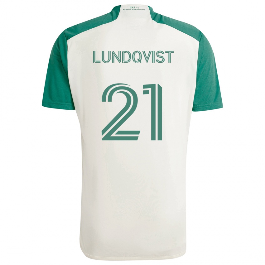 Kinderen Adam Lundqvist #21 Bruine Kleuren Groen Uitshirt Uittenue 2024/25 T-Shirt