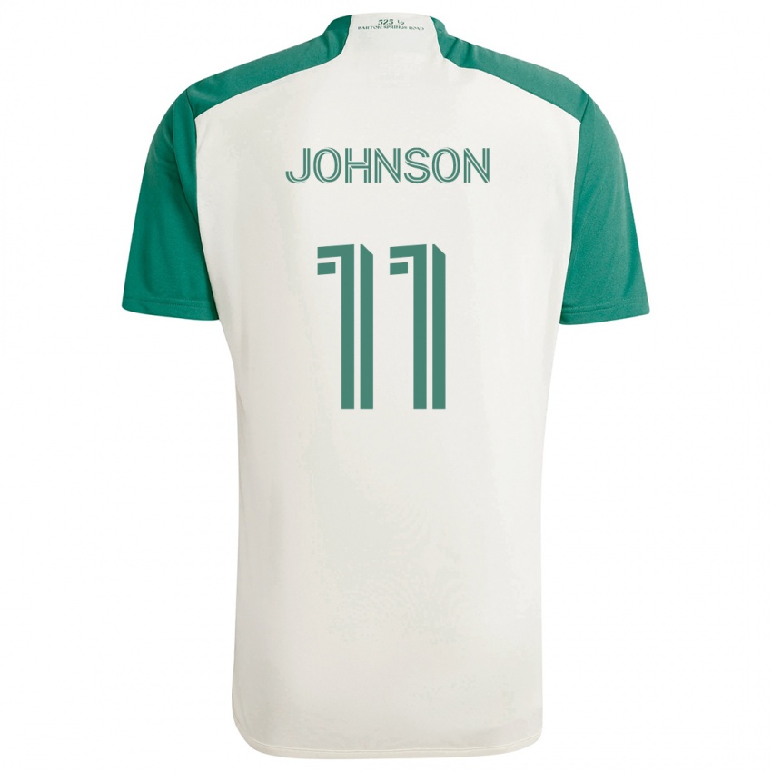 Kinderen Emmanuel Johnson #11 Bruine Kleuren Groen Uitshirt Uittenue 2024/25 T-Shirt