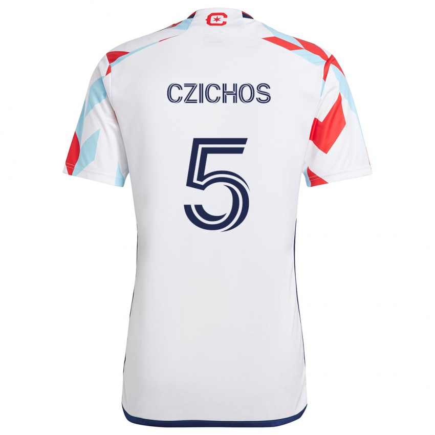 Kinderen Rafael Czichos #5 Wit Rood Blauw Uitshirt Uittenue 2024/25 T-Shirt