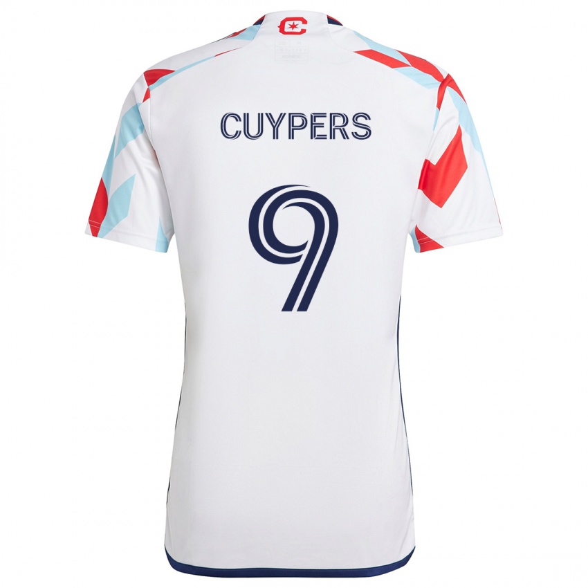 Kinderen Hugo Cuypers #9 Wit Rood Blauw Uitshirt Uittenue 2024/25 T-Shirt