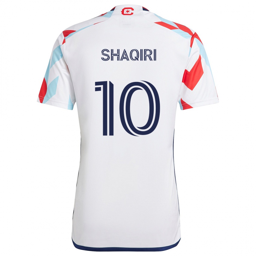 Kinderen Xherdan Shaqiri #10 Wit Rood Blauw Uitshirt Uittenue 2024/25 T-Shirt