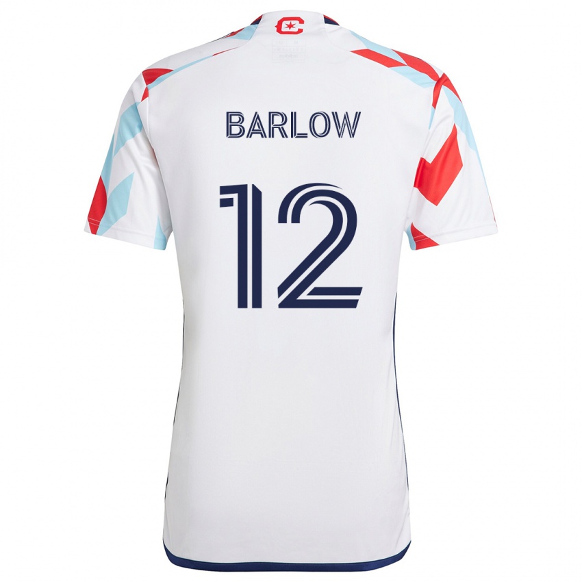 Kinderen Tom Barlow #12 Wit Rood Blauw Uitshirt Uittenue 2024/25 T-Shirt