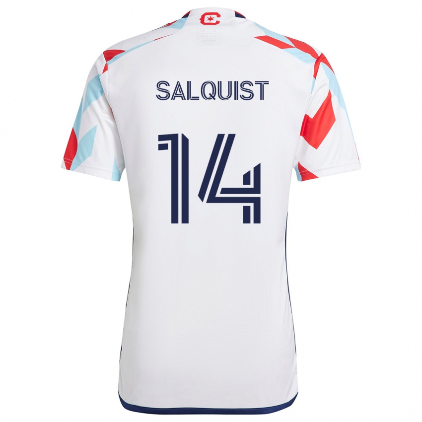 Kinderen Tobias Salquist #14 Wit Rood Blauw Uitshirt Uittenue 2024/25 T-Shirt