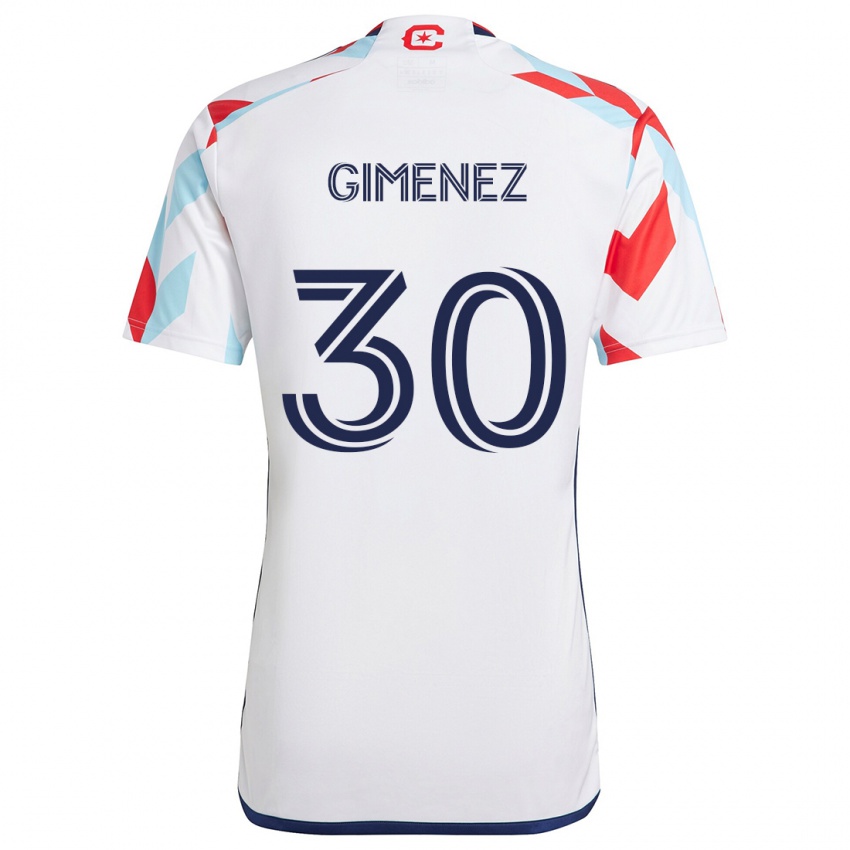 Kinderen Gastón Giménez #30 Wit Rood Blauw Uitshirt Uittenue 2024/25 T-Shirt