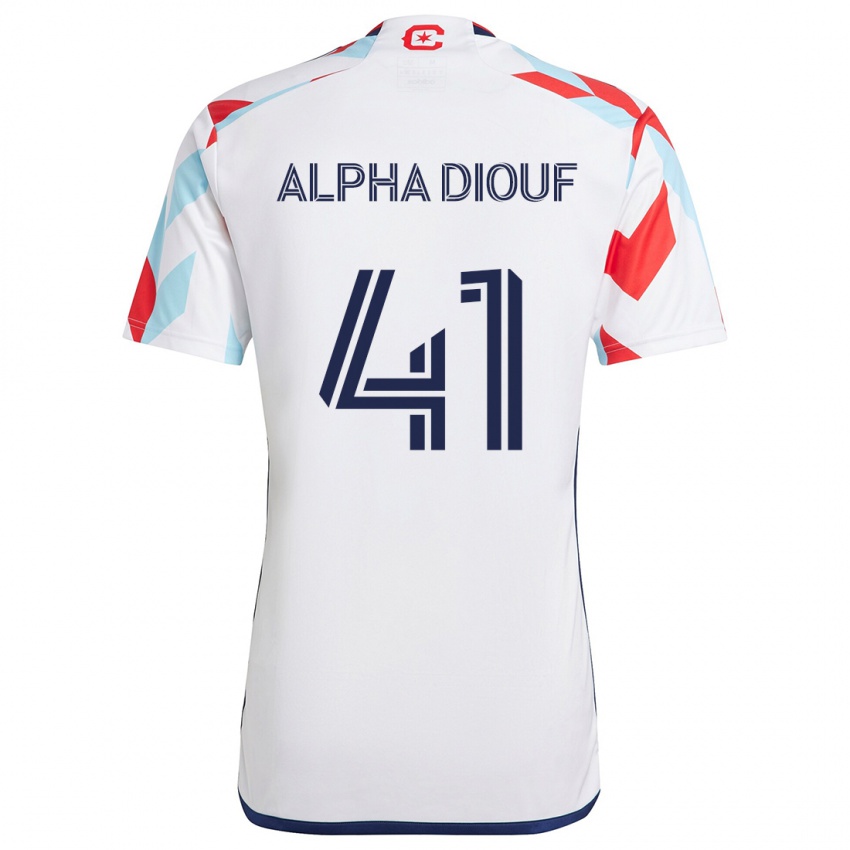 Kinderen Jean Alpha Diouf #41 Wit Rood Blauw Uitshirt Uittenue 2024/25 T-Shirt