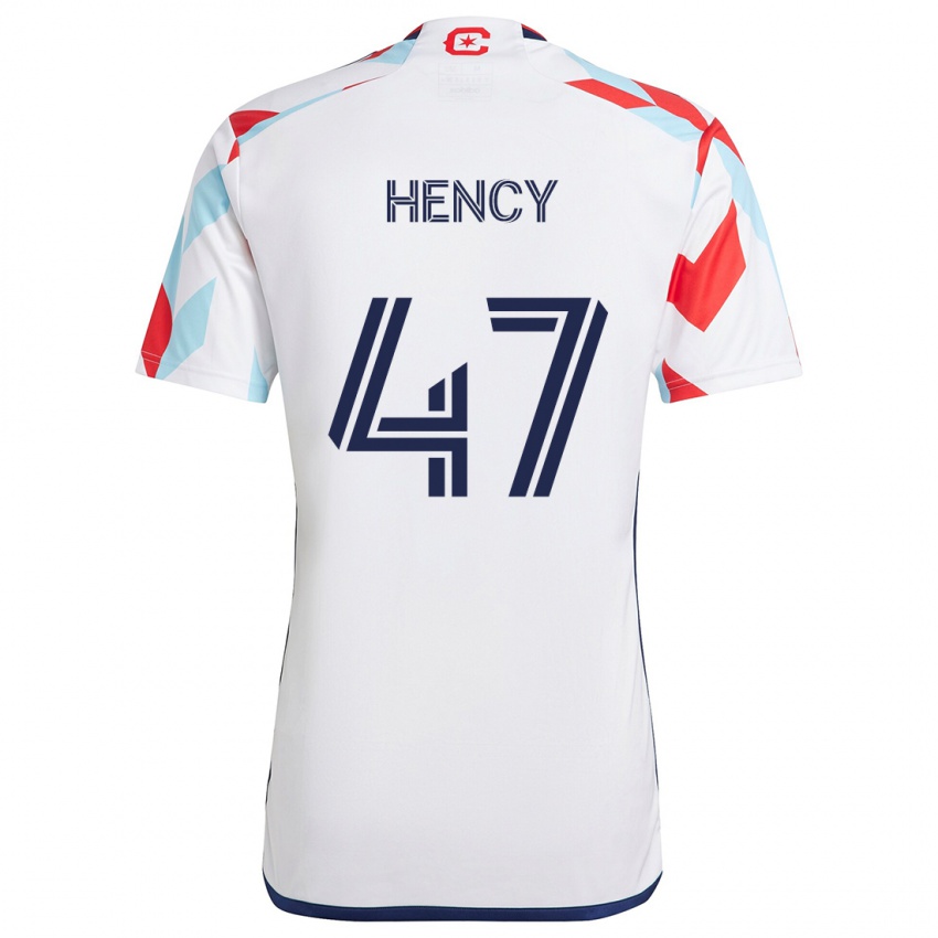 Kinderen Billy Hency #47 Wit Rood Blauw Uitshirt Uittenue 2024/25 T-Shirt