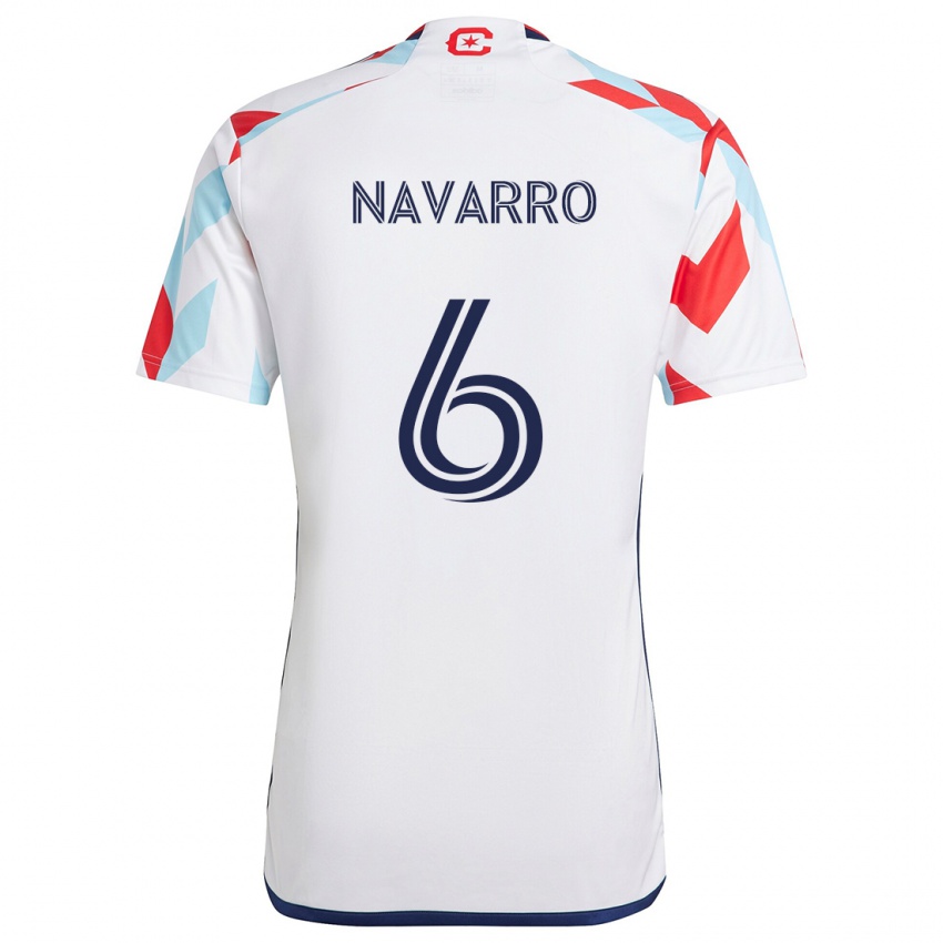 Kinderen Miguel Navarro #6 Wit Rood Blauw Uitshirt Uittenue 2024/25 T-Shirt