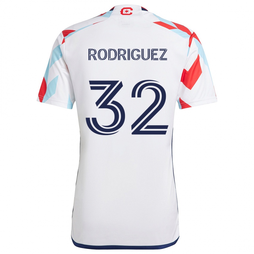 Kinderen Missael Rodríguez #32 Wit Rood Blauw Uitshirt Uittenue 2024/25 T-Shirt