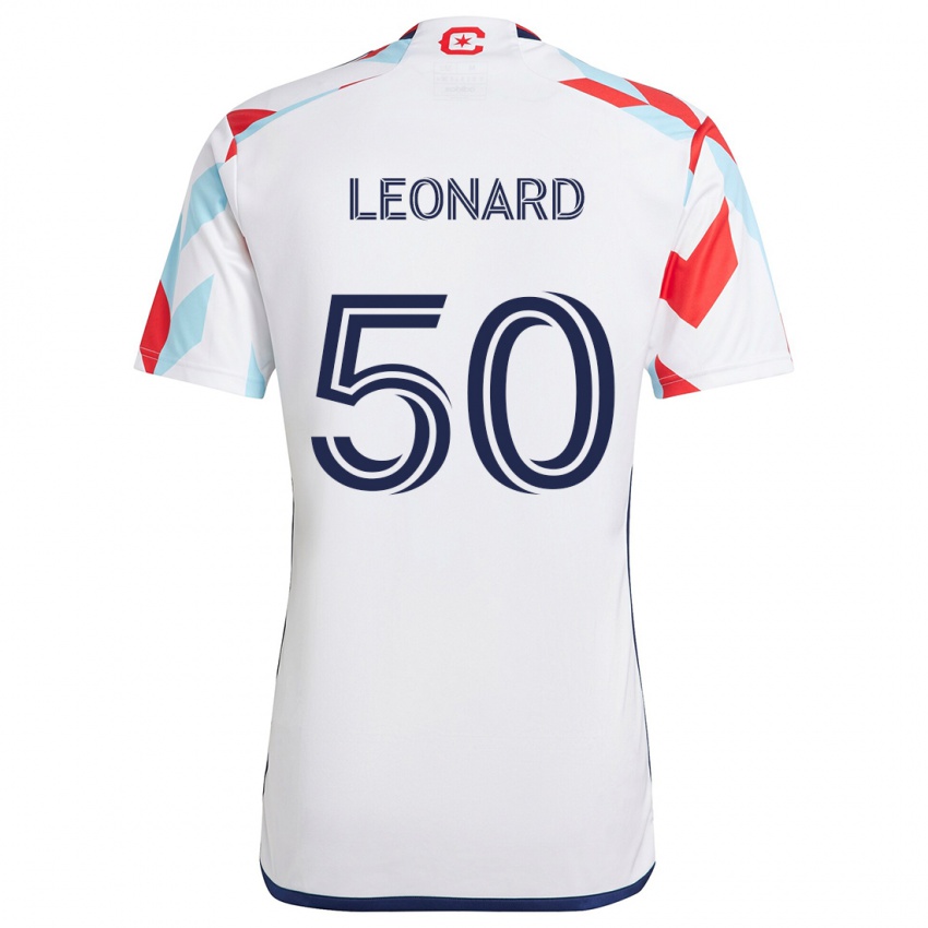 Kinderen Eric Leonard #50 Wit Rood Blauw Uitshirt Uittenue 2024/25 T-Shirt