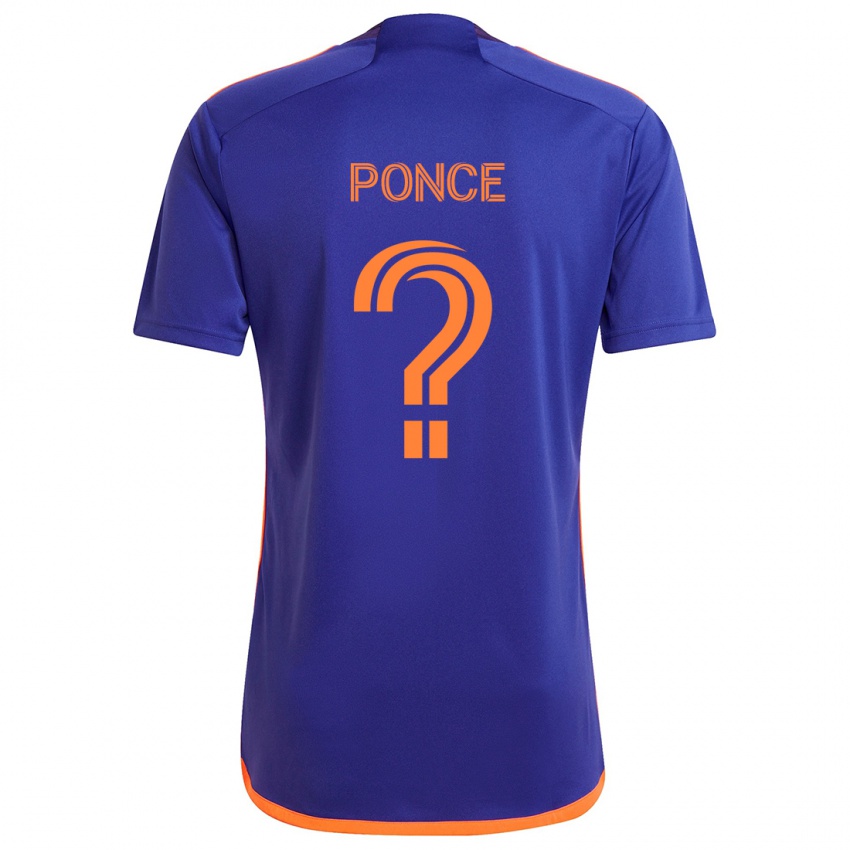 Kinderen Ezequiel Ponce #0 Paars Oranje Uitshirt Uittenue 2024/25 T-Shirt