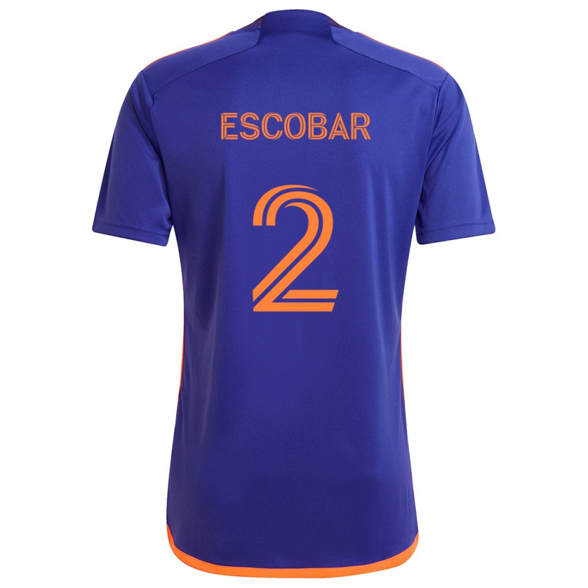 Kinderen Franco Escobar #2 Paars Oranje Uitshirt Uittenue 2024/25 T-Shirt