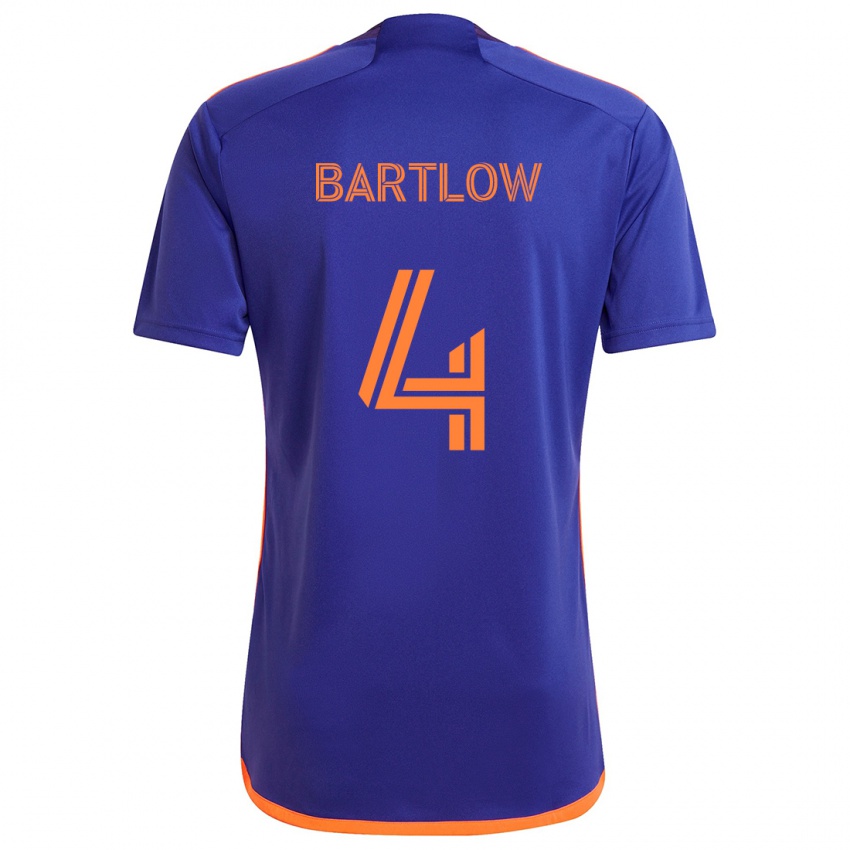 Kinderen Ethan Bartlow #4 Paars Oranje Uitshirt Uittenue 2024/25 T-Shirt