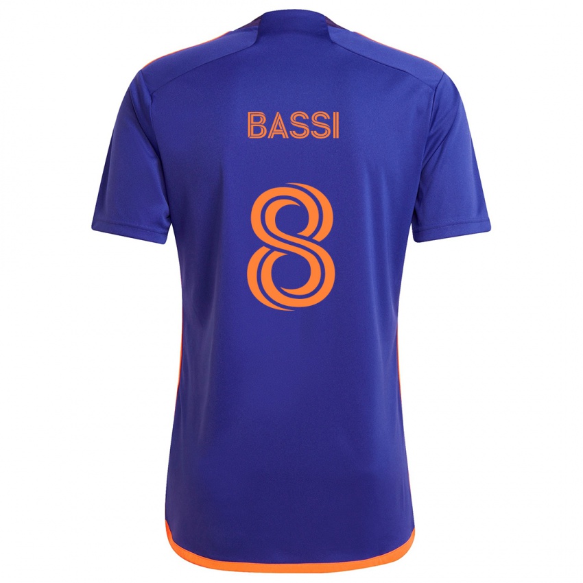 Kinderen Amine Bassi #8 Paars Oranje Uitshirt Uittenue 2024/25 T-Shirt