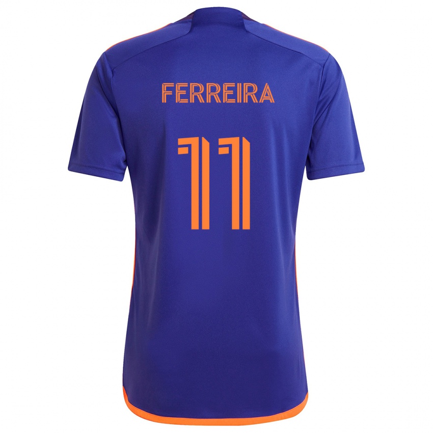 Kinderen Sebastián Ferreira #11 Paars Oranje Uitshirt Uittenue 2024/25 T-Shirt