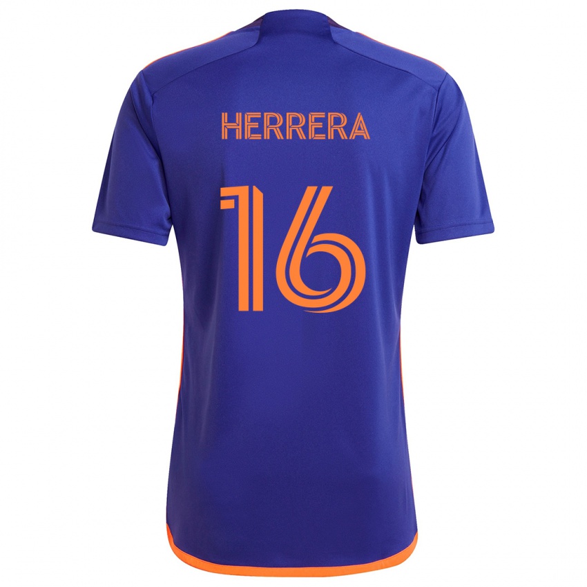 Kinderen Hector Herrera #16 Paars Oranje Uitshirt Uittenue 2024/25 T-Shirt