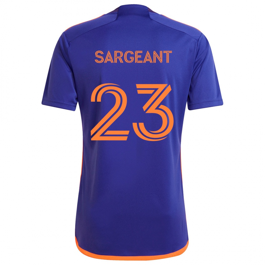 Kinderen Kieran Sargeant #23 Paars Oranje Uitshirt Uittenue 2024/25 T-Shirt