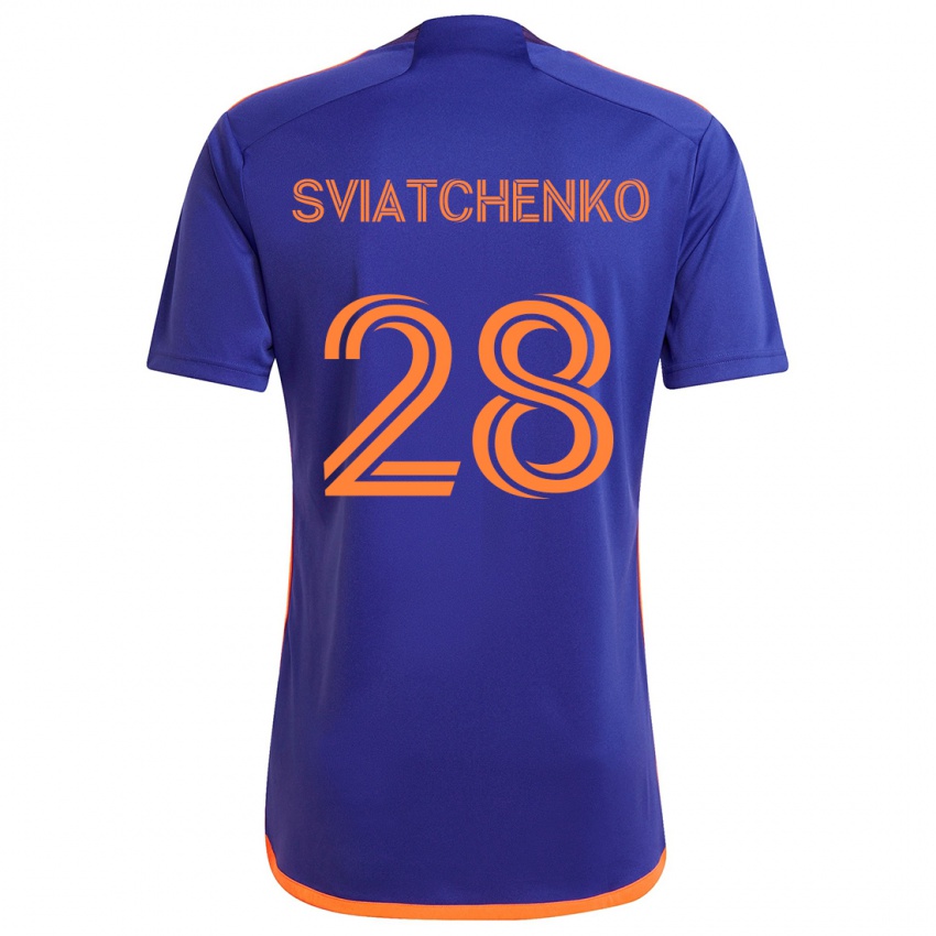 Kinderen Erik Sviatchenko #28 Paars Oranje Uitshirt Uittenue 2024/25 T-Shirt