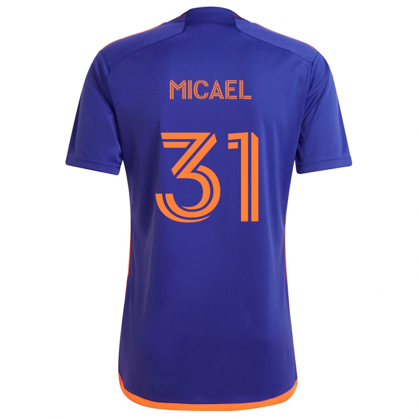 Kinderen Micael #31 Paars Oranje Uitshirt Uittenue 2024/25 T-Shirt