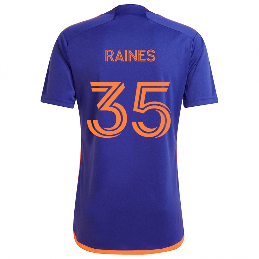 Kinderen Brooklyn Raines #35 Paars Oranje Uitshirt Uittenue 2024/25 T-Shirt