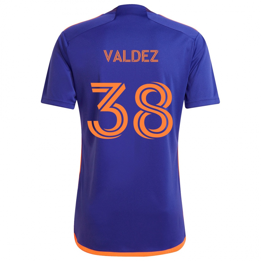 Kinderen Xavier Valdez #38 Paars Oranje Uitshirt Uittenue 2024/25 T-Shirt