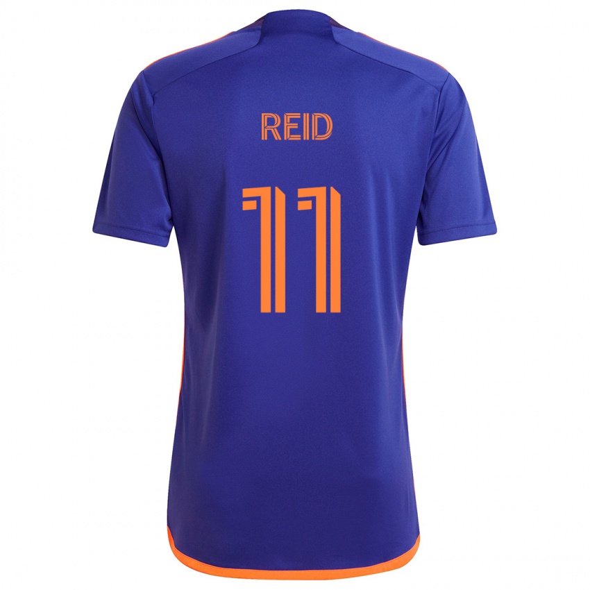 Kinderen Isaiah Reid #11 Paars Oranje Uitshirt Uittenue 2024/25 T-Shirt