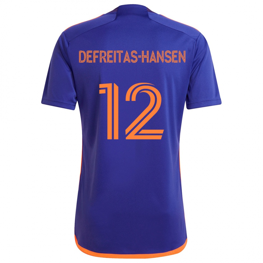 Kinderen Nicholas Defreitas-Hansen #12 Paars Oranje Uitshirt Uittenue 2024/25 T-Shirt