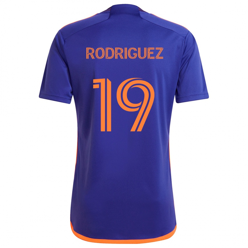 Kinderen Sebastian Rodriguez #19 Paars Oranje Uitshirt Uittenue 2024/25 T-Shirt