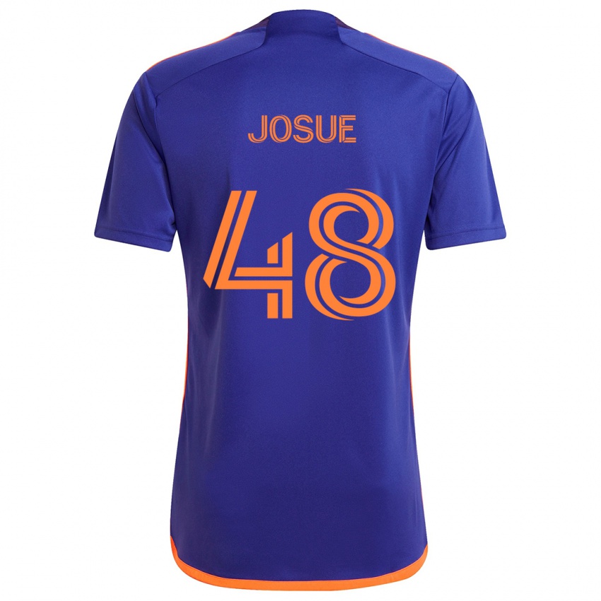 Kinderen Josué #48 Paars Oranje Uitshirt Uittenue 2024/25 T-Shirt