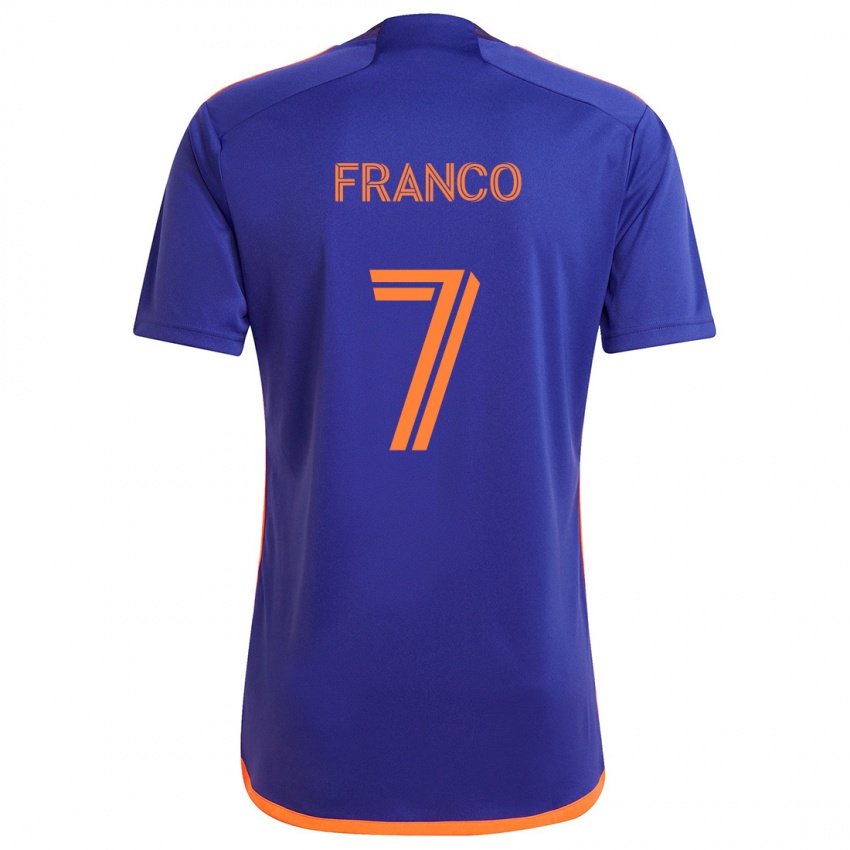 Kinderen Iván Franco #7 Paars Oranje Uitshirt Uittenue 2024/25 T-Shirt