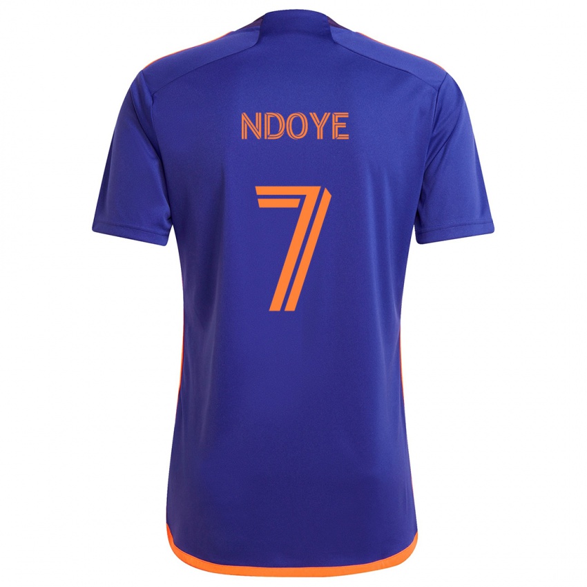 Kinderen Papa Ndoye #7 Paars Oranje Uitshirt Uittenue 2024/25 T-Shirt