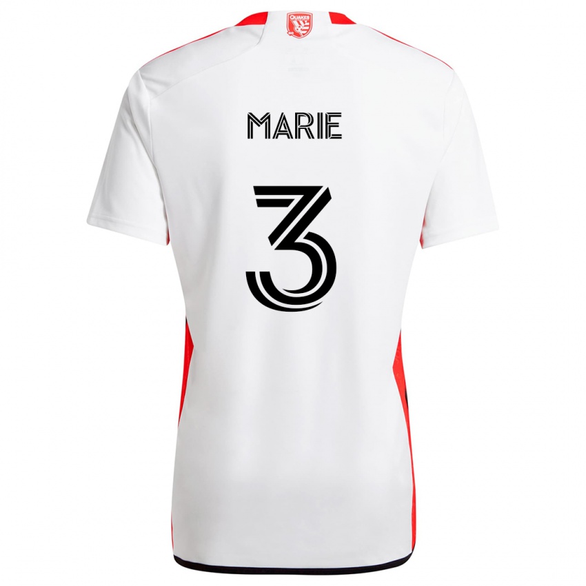 Kinderen Paul Marie #3 Wit Rood Uitshirt Uittenue 2024/25 T-Shirt