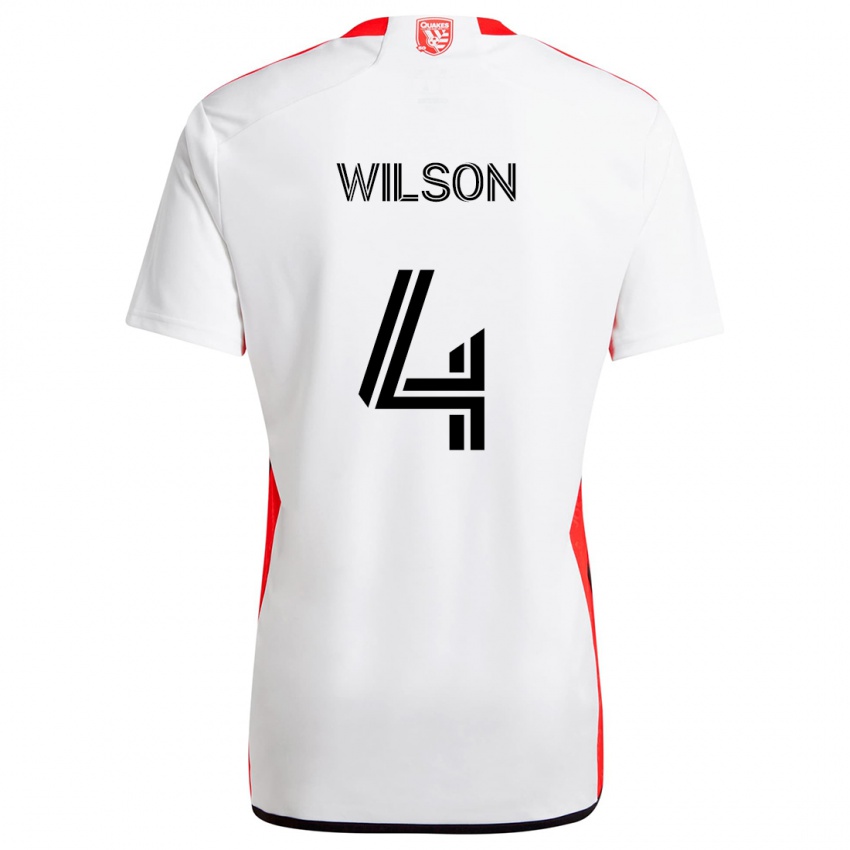 Kinderen Bruno Wilson #4 Wit Rood Uitshirt Uittenue 2024/25 T-Shirt