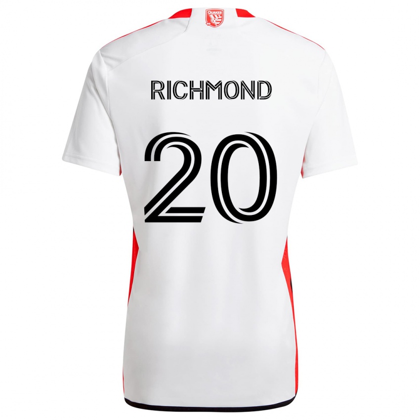 Kinderen Will Richmond #20 Wit Rood Uitshirt Uittenue 2024/25 T-Shirt