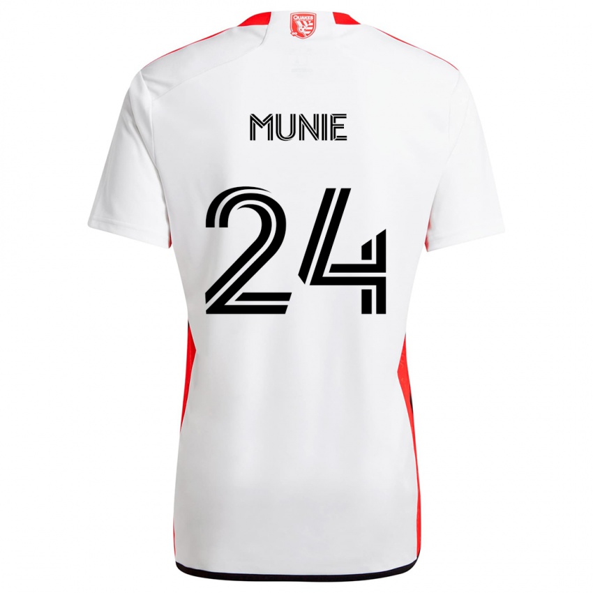 Kinderen Daniel Munie #24 Wit Rood Uitshirt Uittenue 2024/25 T-Shirt