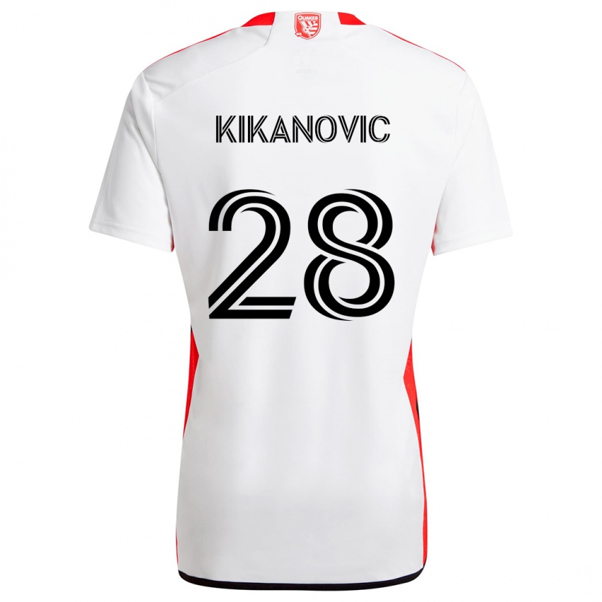 Kinderen Benjamin Kikanovic #28 Wit Rood Uitshirt Uittenue 2024/25 T-Shirt